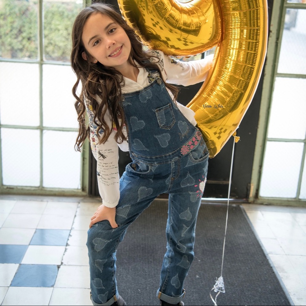 Desigual heart dungarees denim - size 9/10